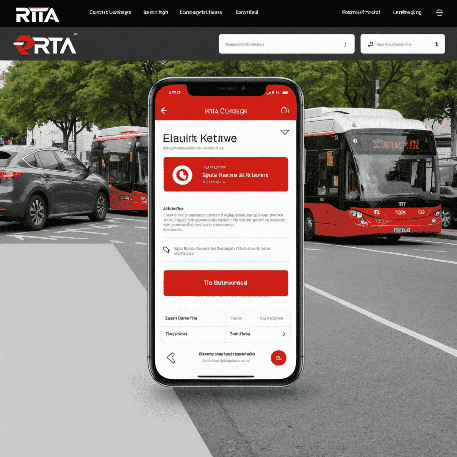 Screenshot of the RTA website homepage showing the top up or recharge button